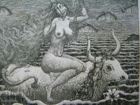 Engraving Bookplate Erotic The Abduction of Europe