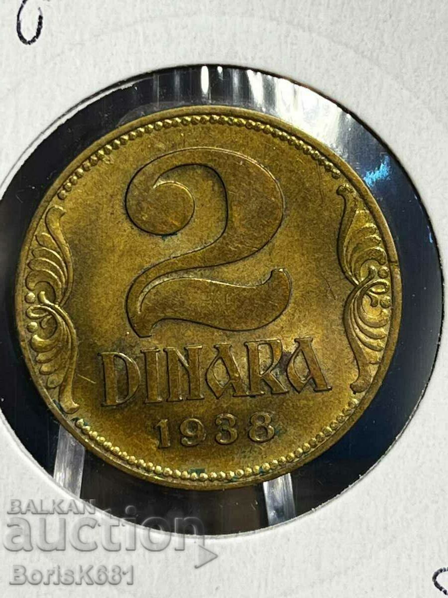 2 dinari 1938 Iugoslavia