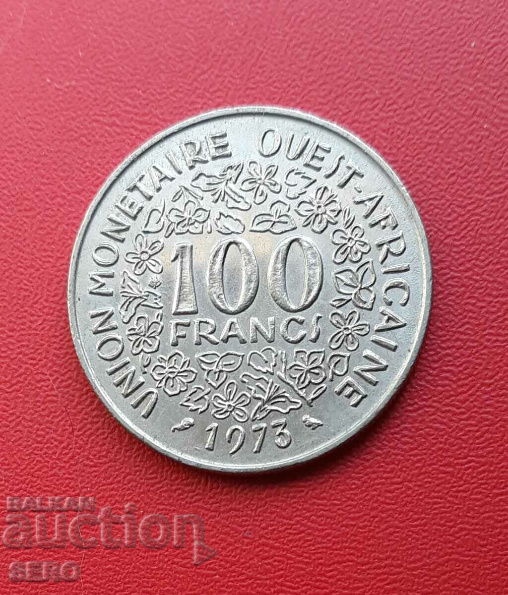 Γαλλική Δυτική Αφρική-100 φράγκα 1973