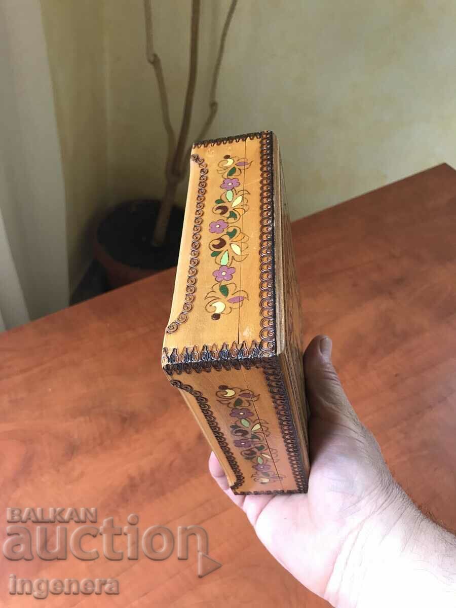 BOX WOOD PYROGRAPH DRAWING ANTIQUE FROM SOCA MOSTRA - 5