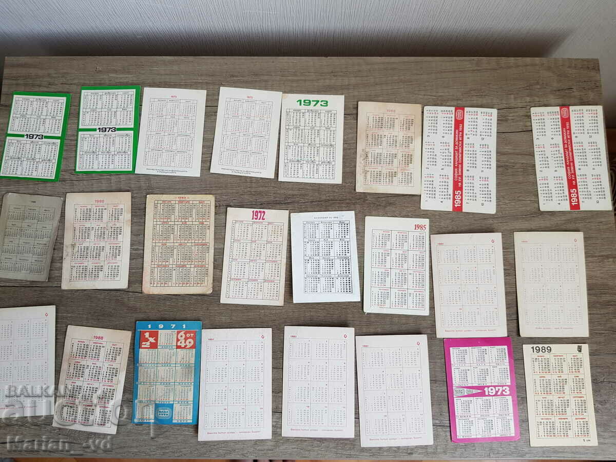 Lot of social calendars 1972-1988 year - 5 Lot of social calendars 1972-1988 year - 5