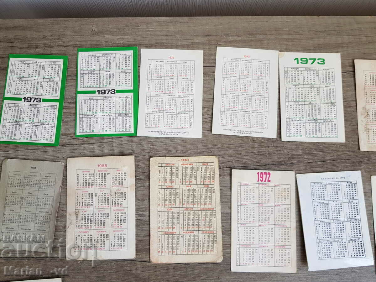Lot of social calendars 1972-1988 year - 6 Lot of social calendars 1972-1988 year - 6