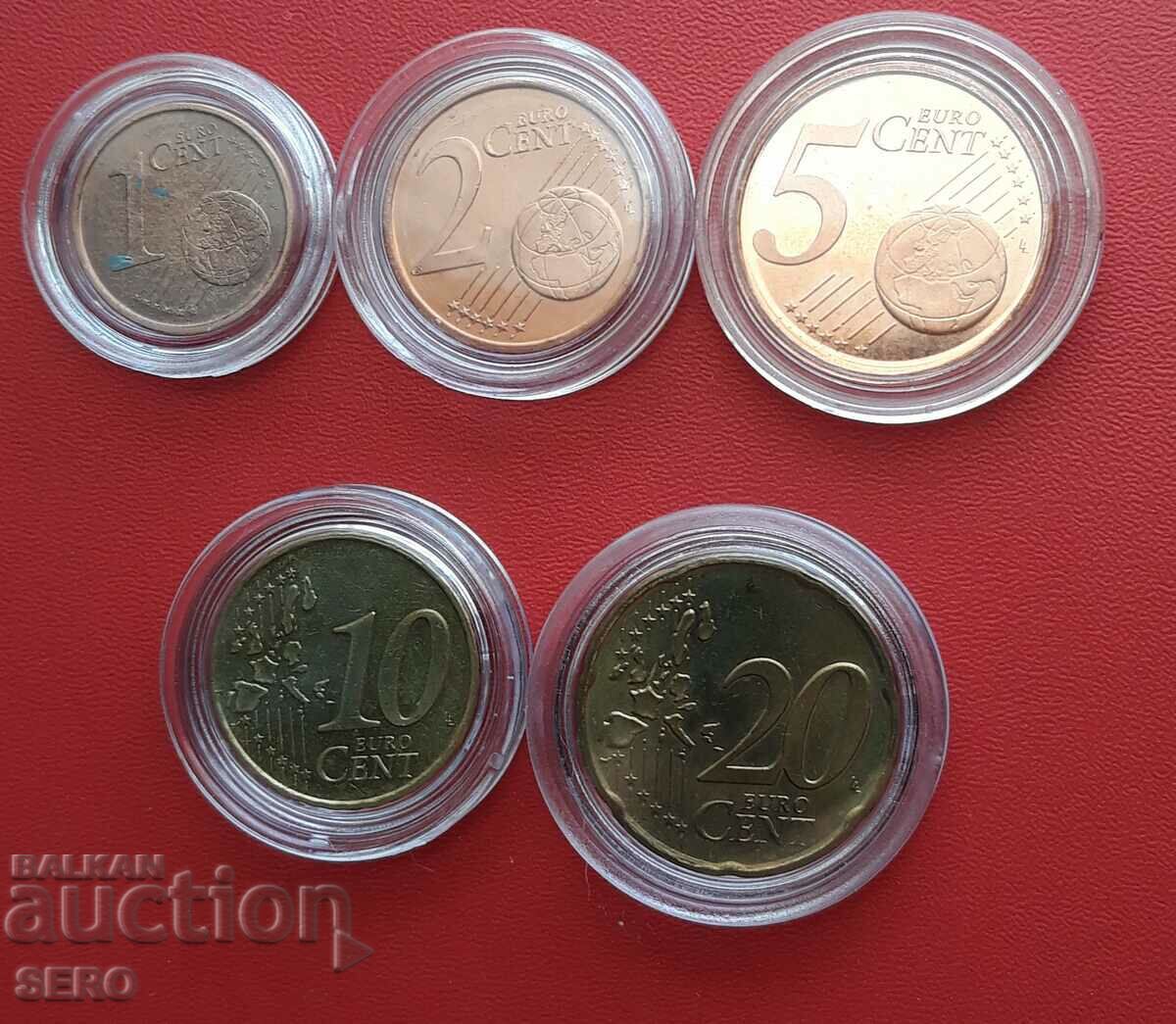 Mixed lot of 5 euro coins