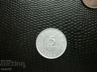 Belize 5 cents 1986