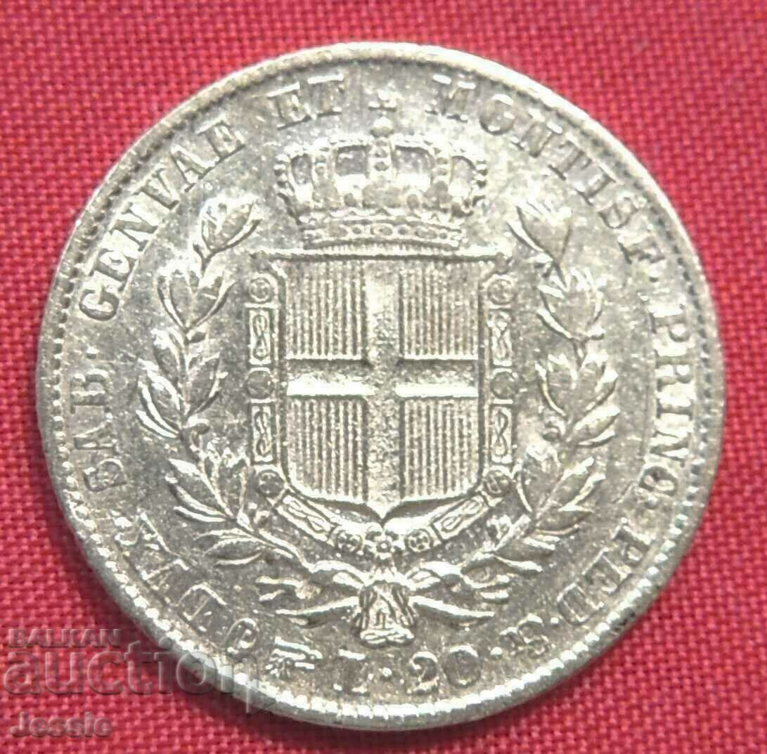 20 Lire 1834 Italia Torino Carlo Alberto