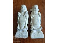 Ancient marble statuettes of Chinese deities