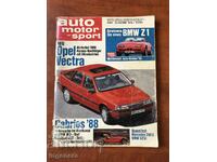 СПИСАНИЕ "auto motor und sport"- 23 АПРИЛ 1988 Г.-308 СТР.