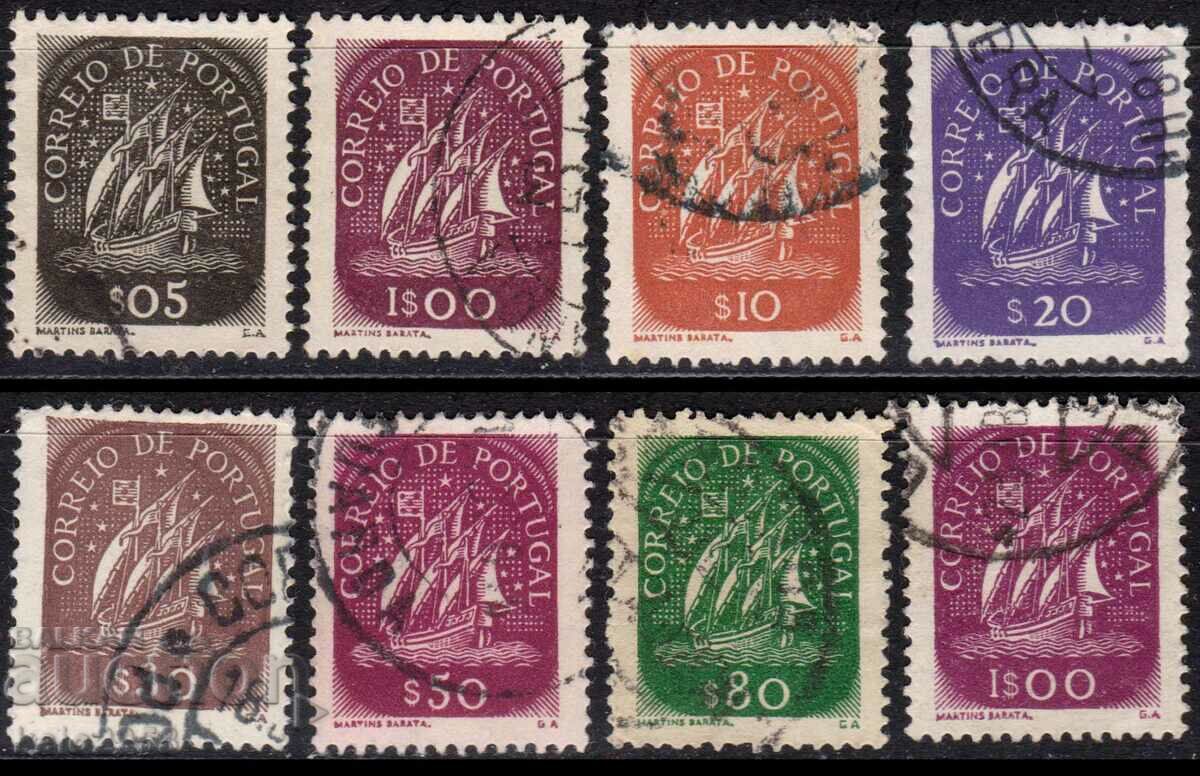 Portugal-1943-Regular-Lot "CARAVELA", stamp