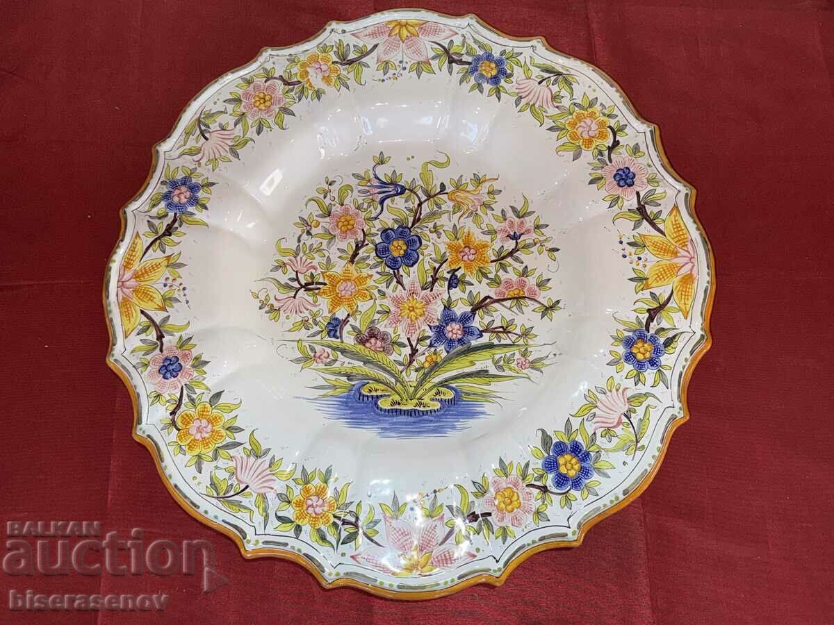 A large beautiful wall plate, with markings