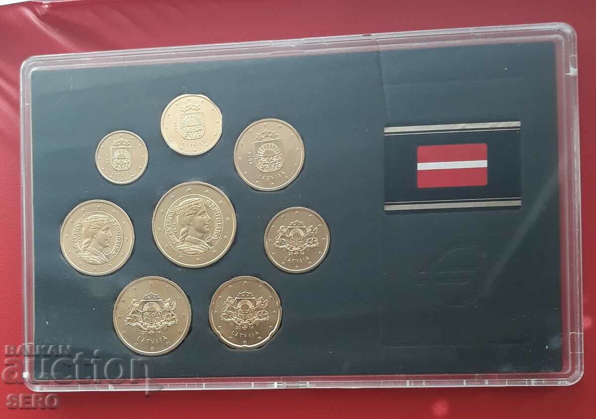 Latvia-SET 2014 of 8 gold-plated euro coins