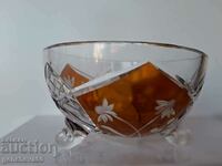 Crystal bowl, candy box Bohemia