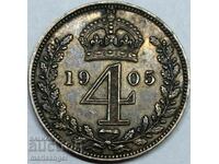 4 πένες 1905 Μεγάλη Βρετανία Maundy Edward VII (1848-1910)