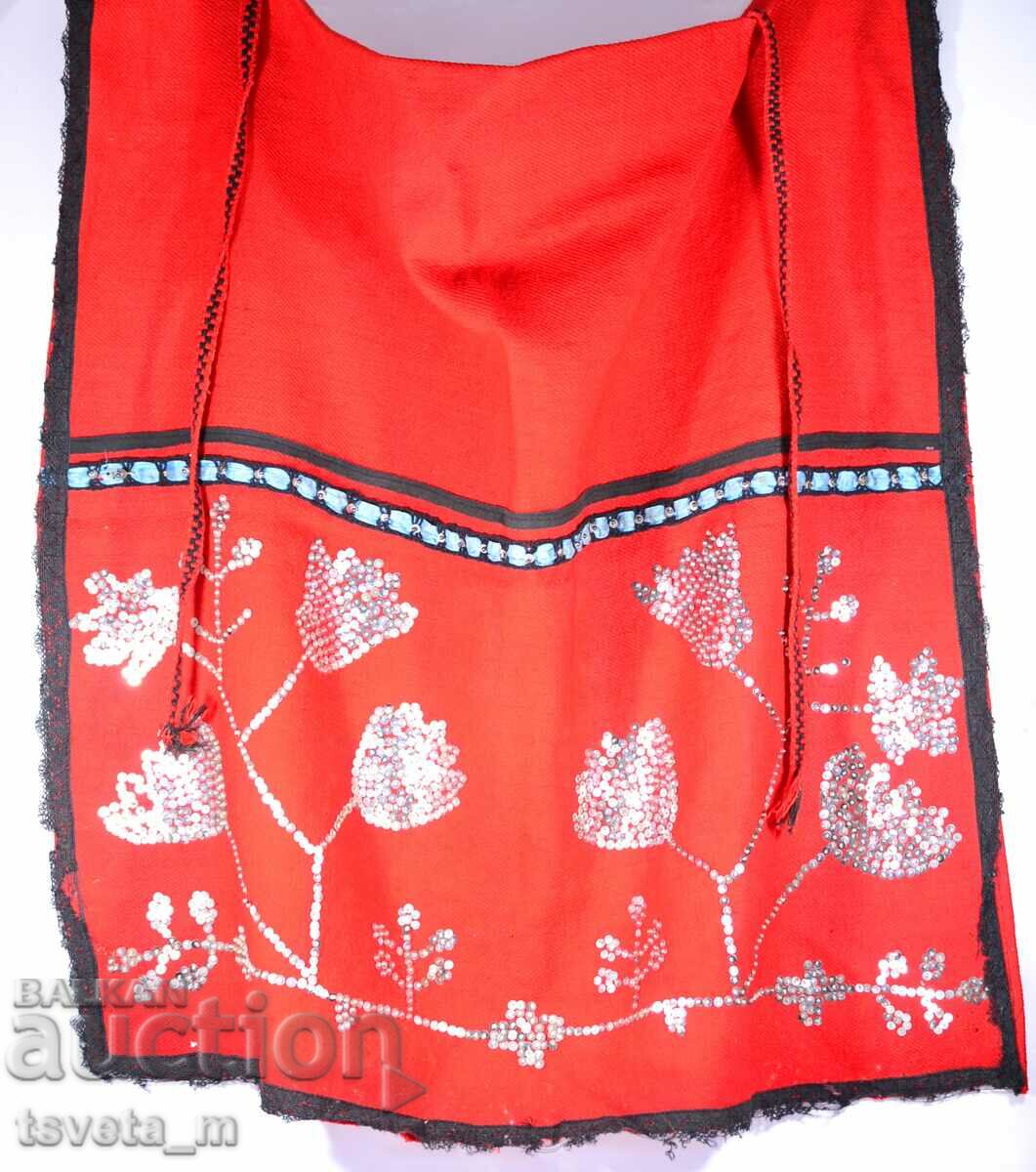 WOOL APRON FOR FOLK COSTUME WITH SEQUINS