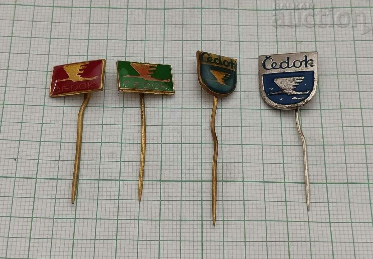 CEDOK AIRLINE LOGO CZECHOSLOVAKIA BADGE LOT 5 PCS