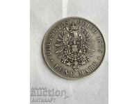 сребърна монета 5 марки Германия 1876 Лудвиг Bayern сребро