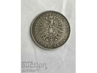 monedă de argint 5 mărci Germania 1875 Albert Saxonia argint