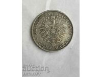 monedă de argint 5 mărci Germania 1876 Albert Saxonia argint