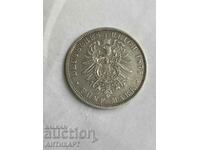monedă de argint 5 mărci Germania 1875 Wilhelm Prusia argint