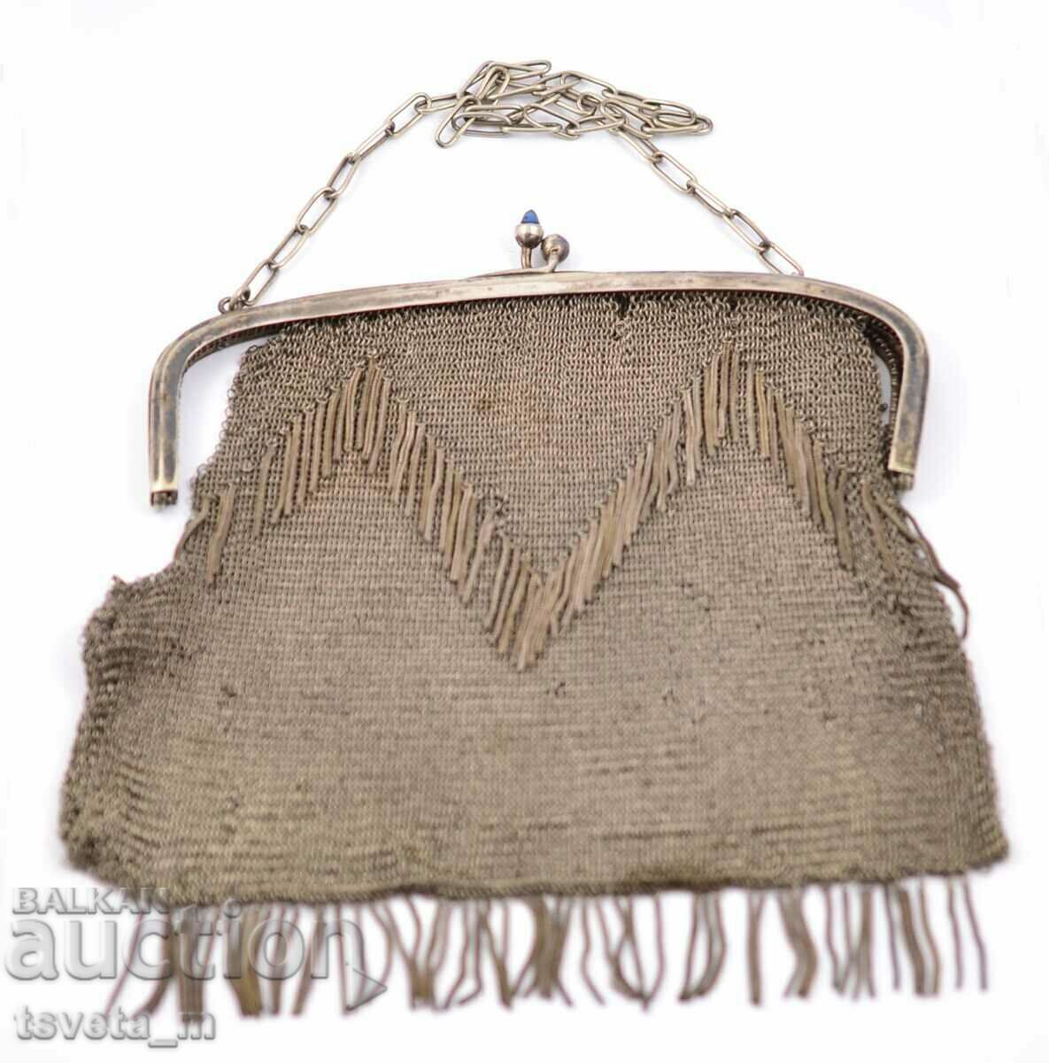 Antique Ladies' Silver-Plated Handbag Kingdom of Bulgaria
