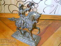 statuetă antică din bronz - călăreț-vânător