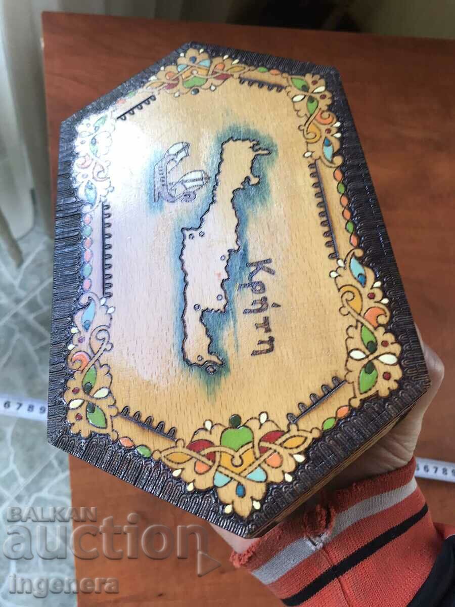 BOX WOOD PYROGRAPH DRAWING ANTIQUE FROM SOCA MOSTRA - 5