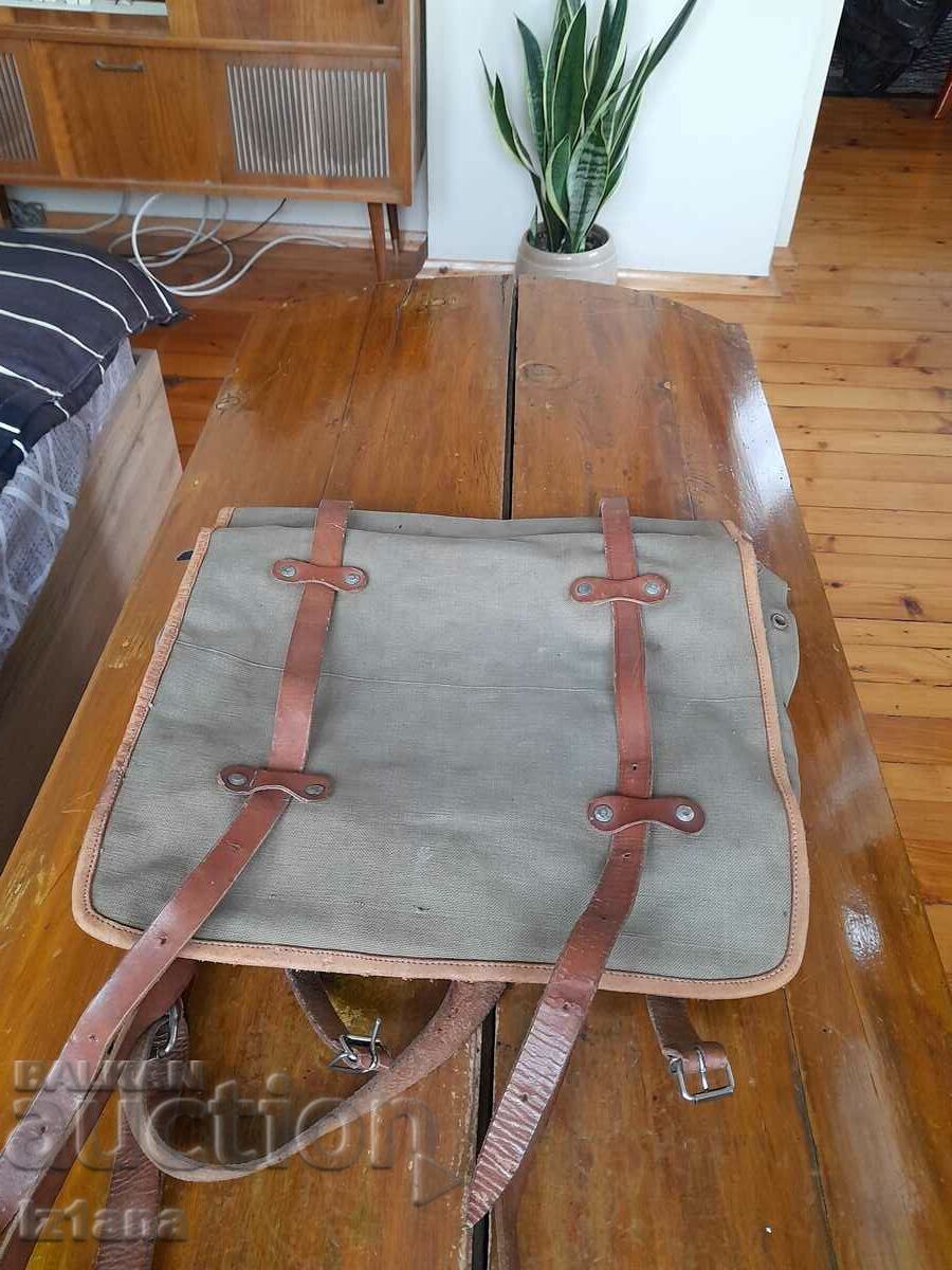 Old canvas backpack
