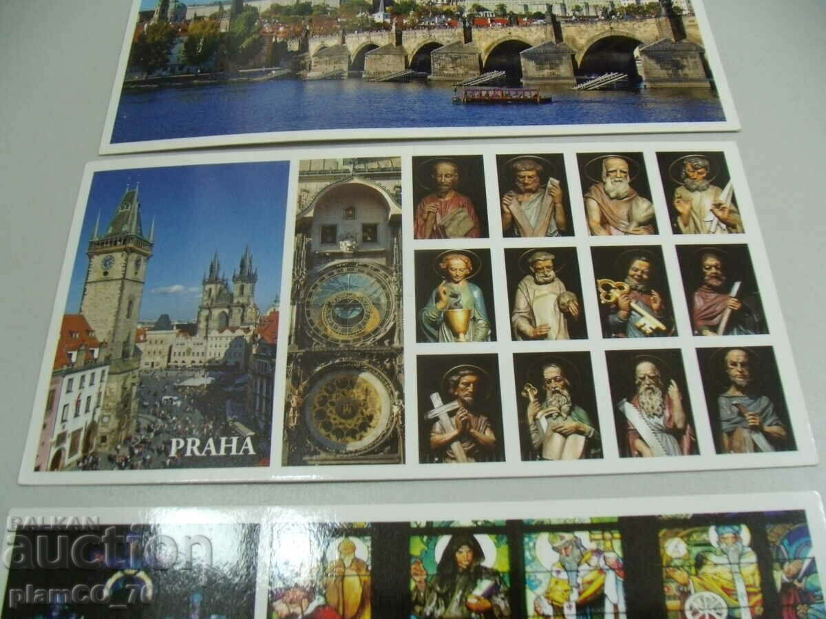 Auction No.*7581 three old cards - Prague - size 21 / 10.5 cm Auction No.*7581 three old cards - Prague - size 21 / 10.5 cm