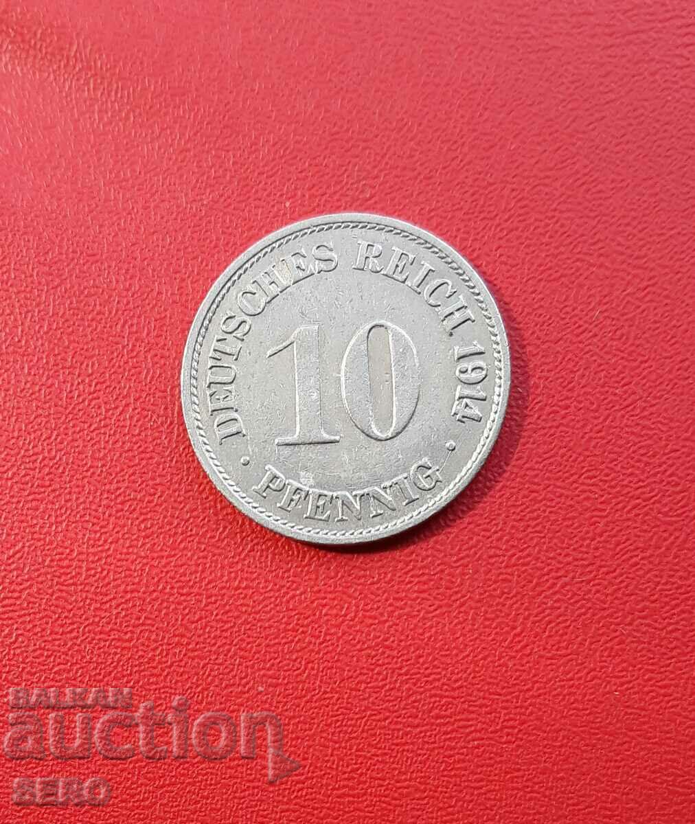 Γερμανία-10 Pfennig 1914 G-Karlsruhe