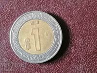 1998 1 peso Mexico