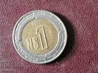 1992 1 peso Mexico