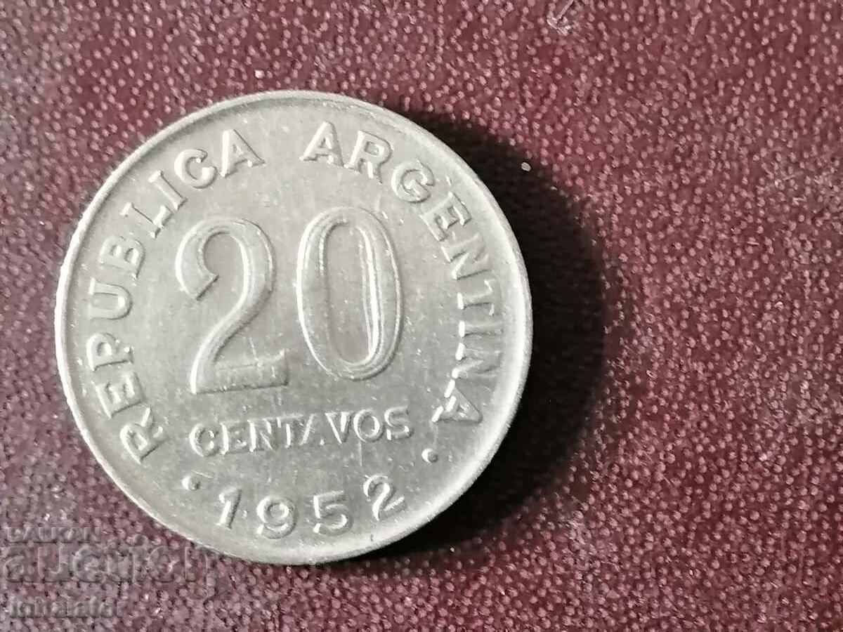 1952 20 centavos Argentina