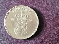 1958 1 Krone Danemarca