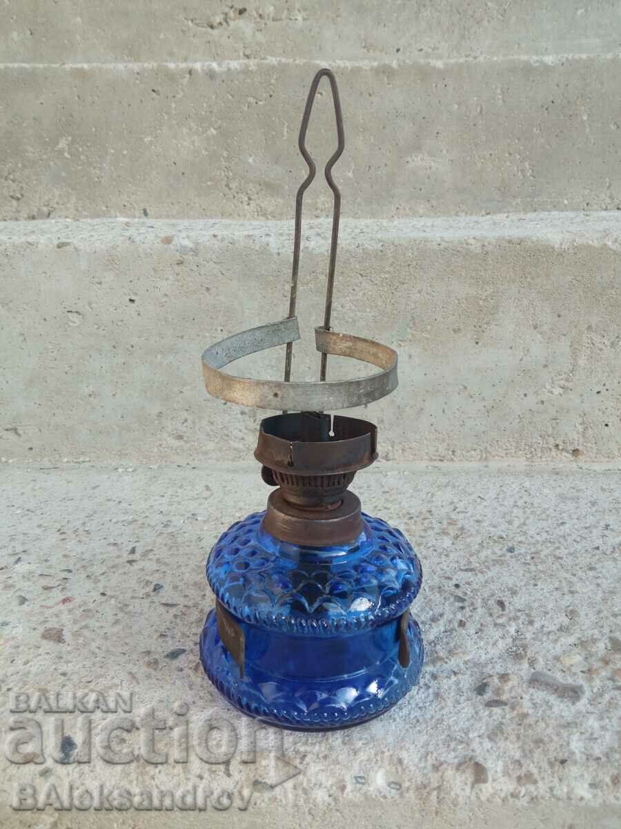 Газена лампа ,рядко синьо стъкло