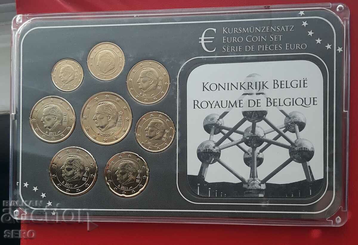 Belgium-SET of 8 gold-plated euro coins 2007-2011