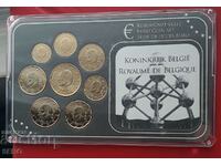Belgium-SET of 8 gold-plated euro coins 2007-2011
