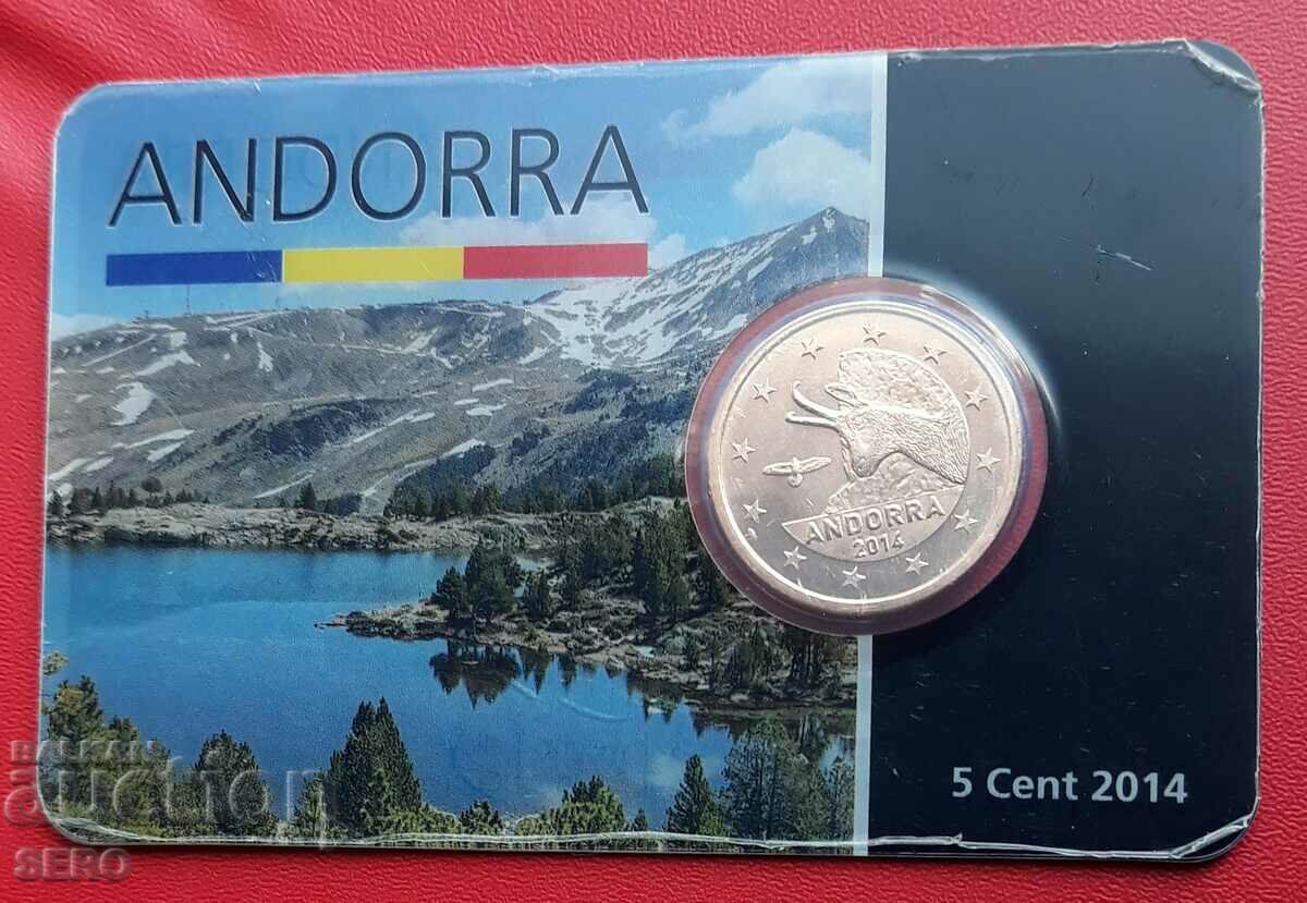 Andorra-coin card with 5 cents 2004-excl.rare-circulation 500 pieces