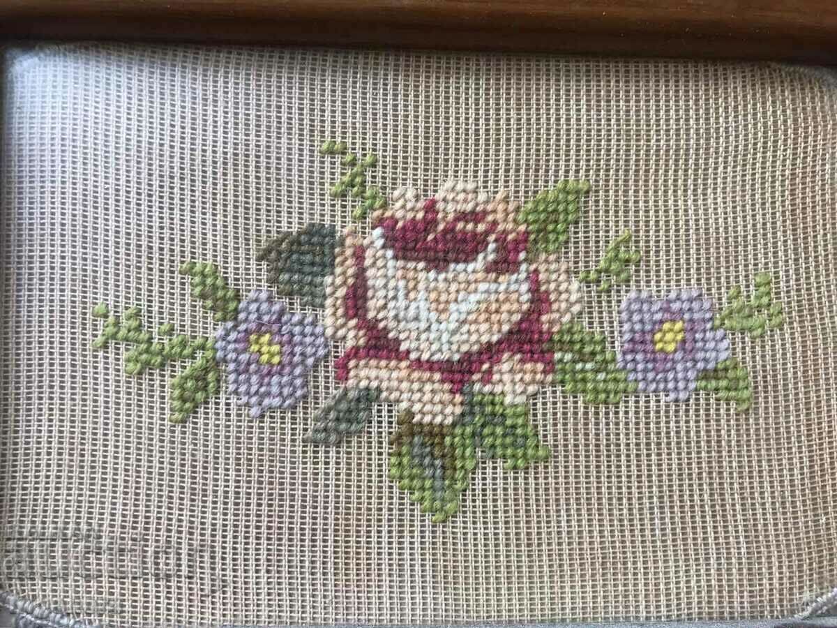 Delivery of TAPESTRY SEWED PANEL WOODEN FRAME ANTIQUE