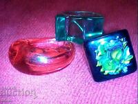 3 murano glass rings