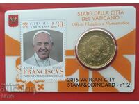 Vatican - card monedă #12 cu 50 de cenți 2016