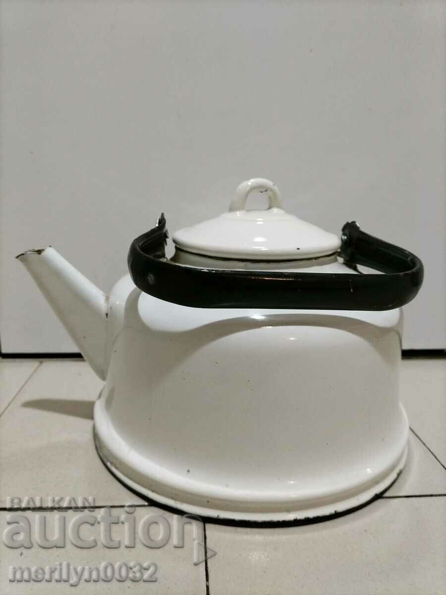 Old enameled teapot, coffee pot, jug with price 39.00 BGN | € 19.94 Old enameled teapot, coffee pot, jug with price 39.00 BGN | € 19.94