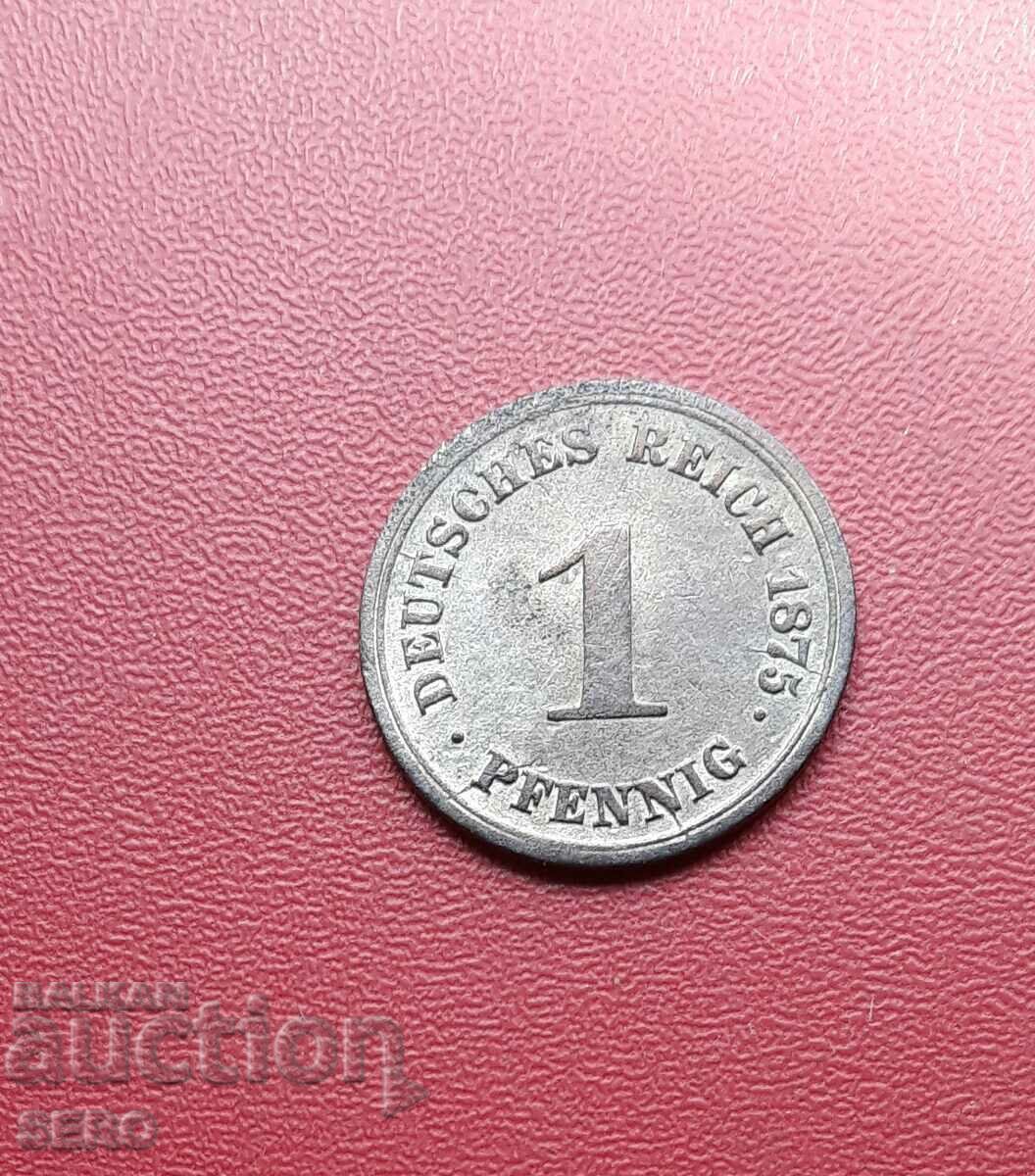 Germania-1 pfennig 1875 D-München-multe, bine conservate