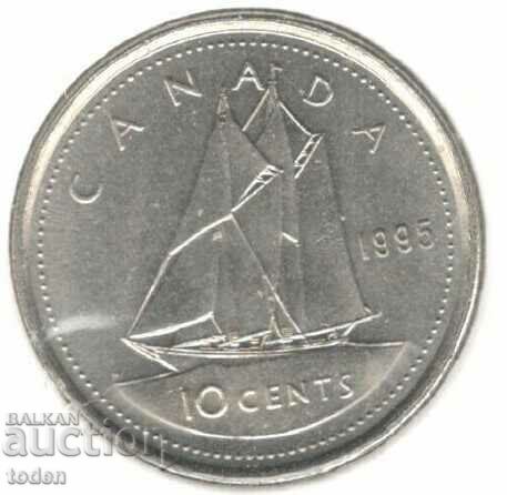Canada-10 Cents-1995-KM# 183-Elizabeth II 3rd portrait