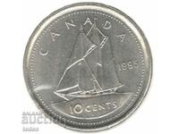 Canada-10 Cents-1995-KM# 183-Elizabeth II al treilea portret