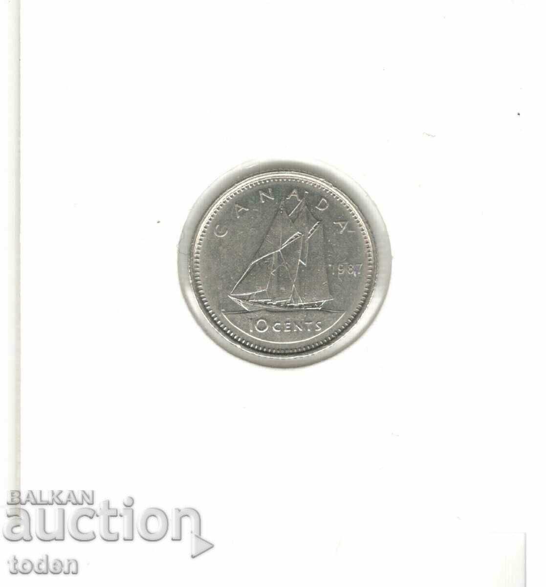 Auction Canada-10 Cents-1987-KM# 77.1-Elizabeth II 2nd portrait Auction Canada-10 Cents-1987-KM# 77.1-Elizabeth II 2nd portrait