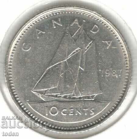 Canada-10 Cents-1987-KM# 77.1-Elizabeth II 2nd portrait