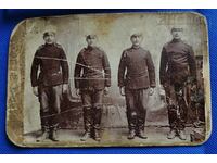 Βασίλειο της Βουλγαρίας Παλαιά φωτογραφία τεσσάρων στρατιωτικών...