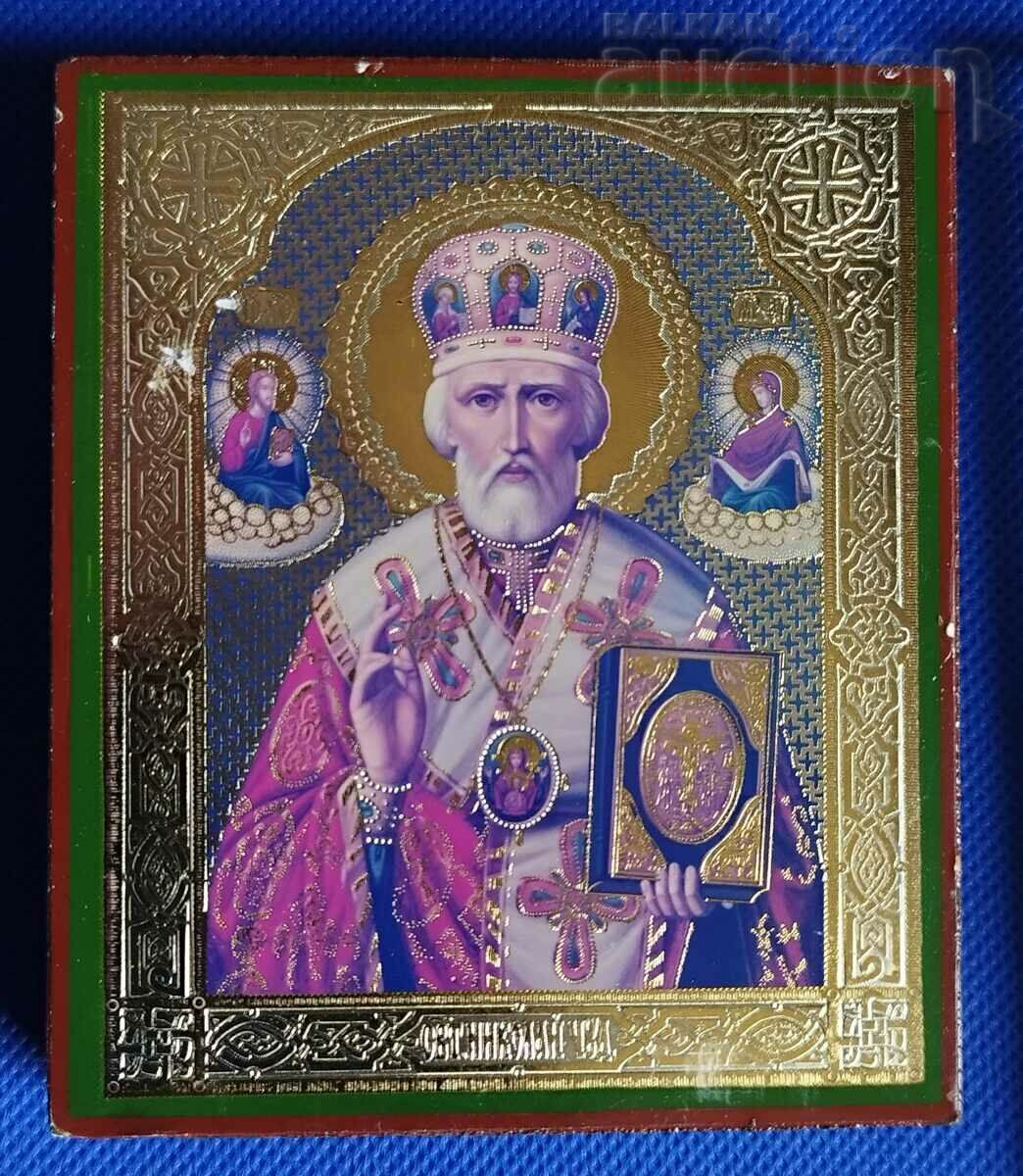 Дървена икона Св. Николай Чудотворец