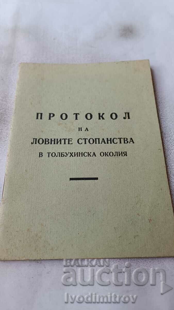 Protocol on hunting farms in Tolbukhin district 1957