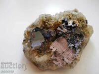 Планински кристал в пирит и галенит