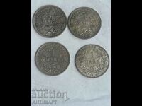 4 Monede de argint 1 marcă Germania Argint 1910 A D F J